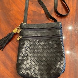 Mannelli Florence Italian Leather Black Crossbody Bag